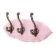 Pink Antique Small Wall Wooden Iron Hooks